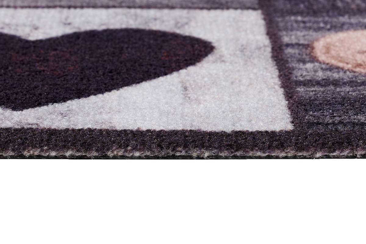 Sdim Πατάκι Εισόδου Μοκέτα με Αντιολισθητικό Υπόστρωμα Ambiance 880 Hearts Brown 50x75εκ. Πάχους 8mm