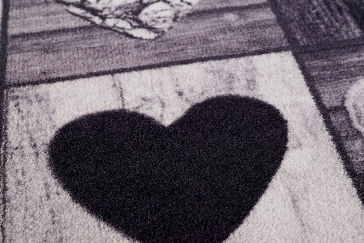 Sdim Πατάκι Εισόδου Μοκέτα με Αντιολισθητικό Υπόστρωμα Ambiance 885 Hearts Grey 50x75εκ. Πάχους 8mm
