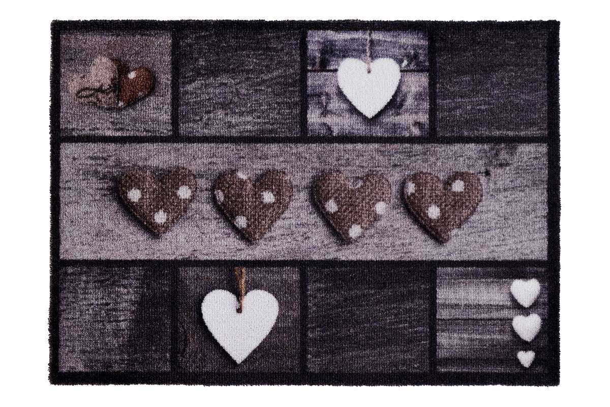 Sdim Πατάκι Εισόδου Μοκέτα με Αντιολισθητικό Υπόστρωμα Ambiance 890 4 Hearts 50x75εκ. Πάχους 8mm