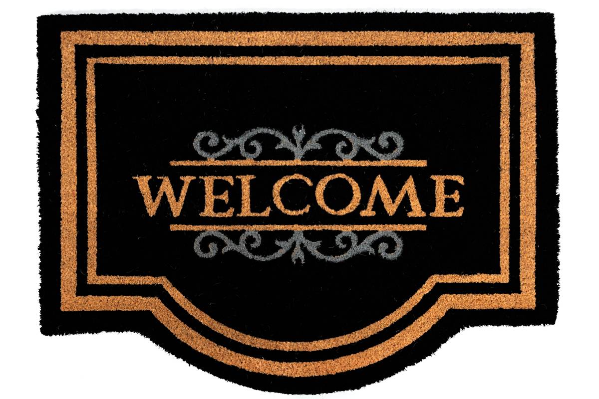 Sdim Πατάκι Εισόδου από Κοκοφοίνικα με Αντιολισθητικό Υπόστρωμα Ruco Classic Welcome 001 Black 60x80εκ.