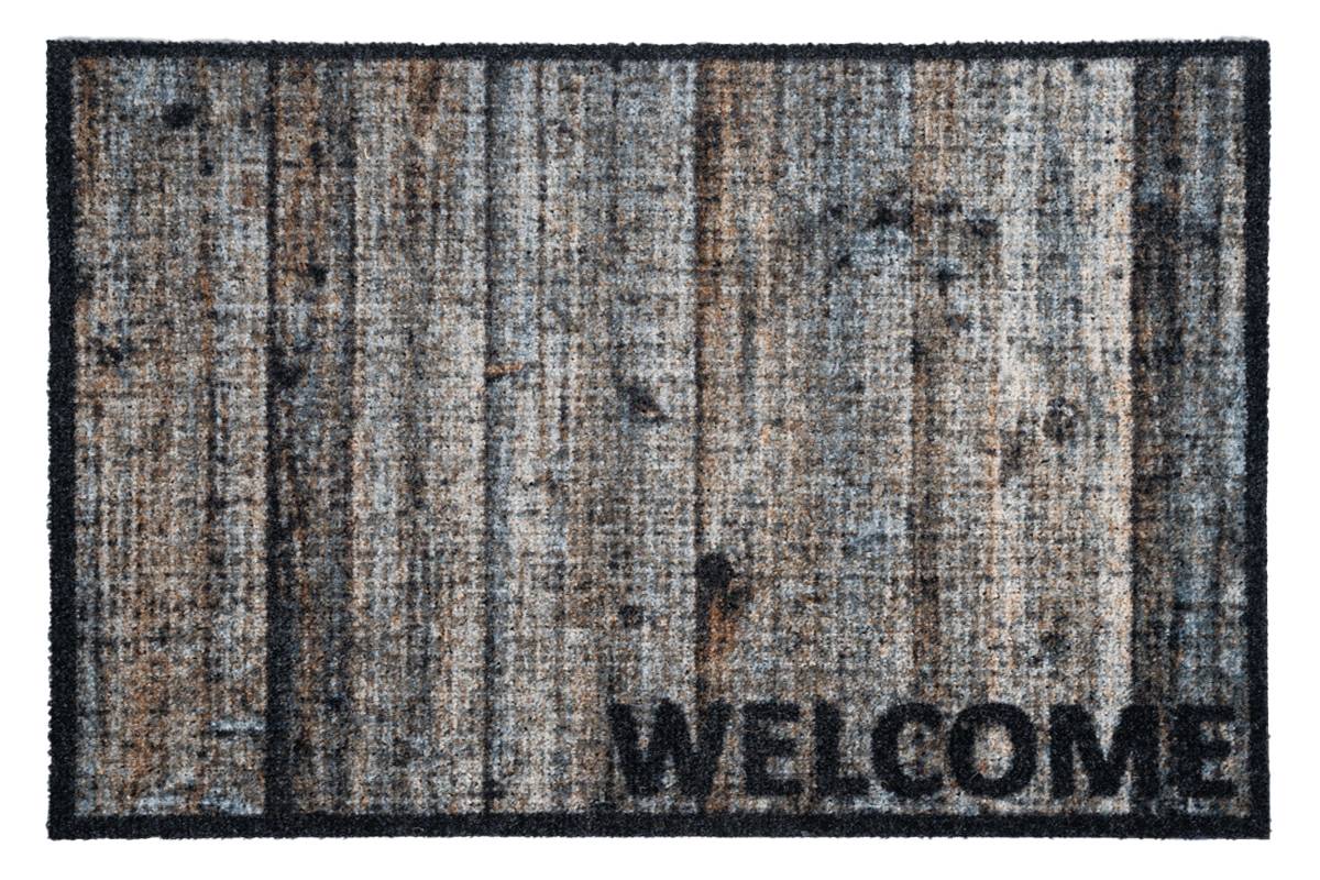 Sdim Πατάκι Εισόδου Μοκέτα με Αντιολισθητικό Υπόστρωμα Optima 004 Wood Welcome 50x75εκ. Πάχους 7mm