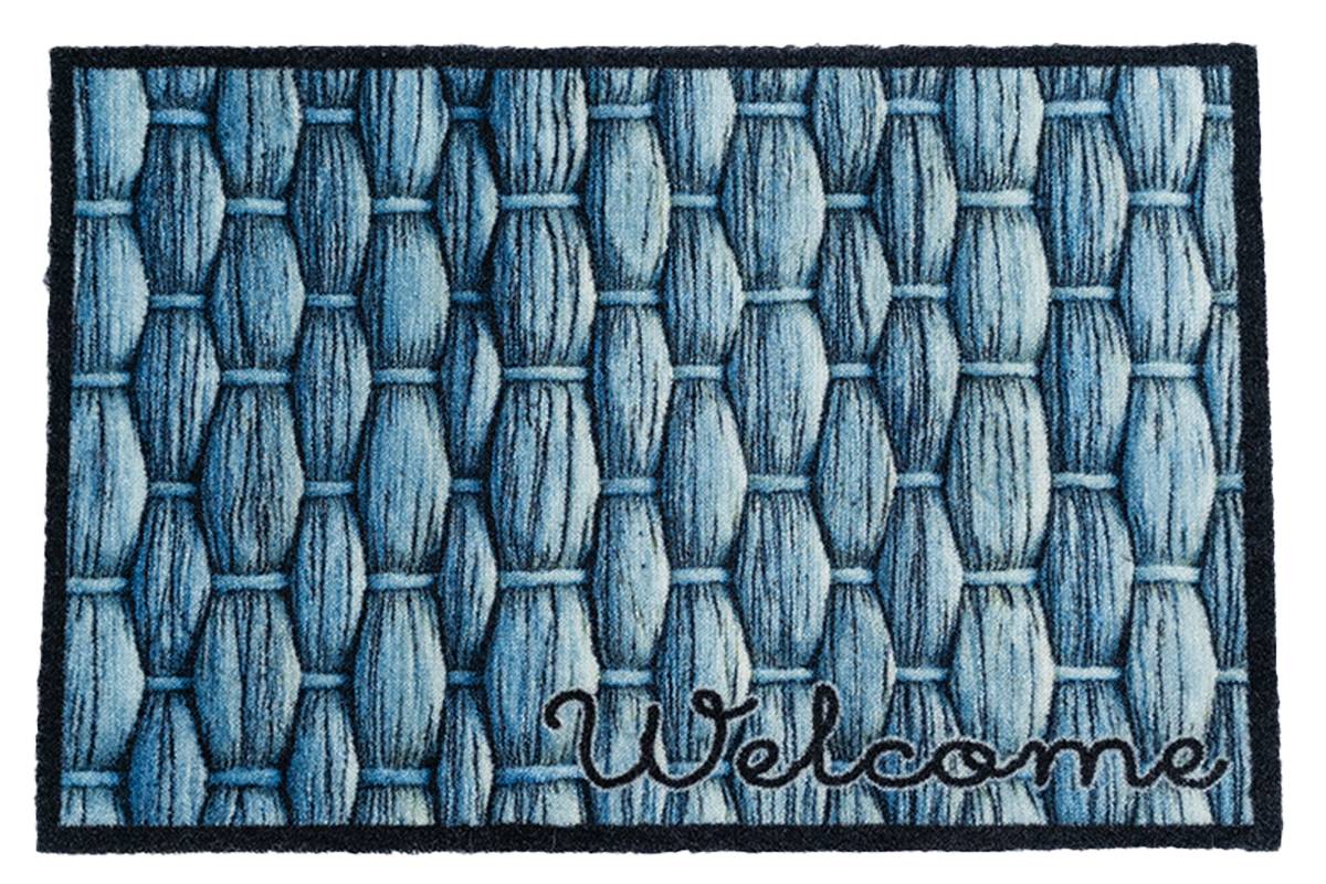 Sdim Πατάκι Εισόδου Μοκέτα με Αντιολισθητικό Υπόστρωμα Prestige 040 Welcome Knots Μπλε 50x75εκ.