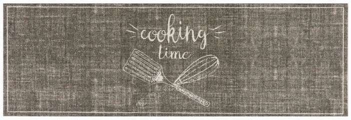 Sdim Πατάκι Κουζίνας με Αντιολισθητικό Υπόστρωμα Cook & Wash 720 Cooking Time Γκρί/Μπέζ 50x150εκ.