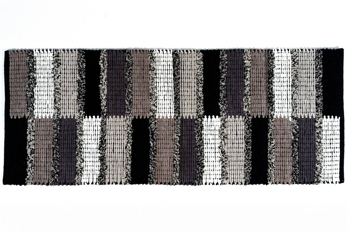 Sdim Βαμβακερό Πατάκι Κουζίνας Seema 004 Μαύρο/Γκρί 55x140εκ.