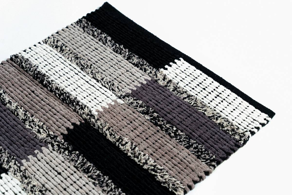 Sdim Βαμβακερό Πατάκι Κουζίνας Seema 004 Μαύρο/Γκρί 55x140εκ.