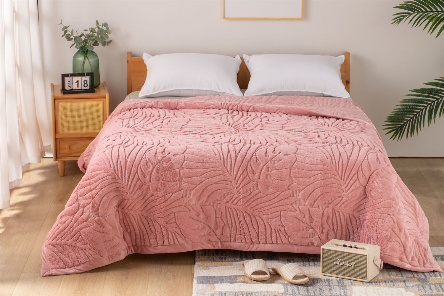 Κουβερτοπάπλωμα King Size 240x260 Lucia 2-Blush Pink Σάπιο μήλο
