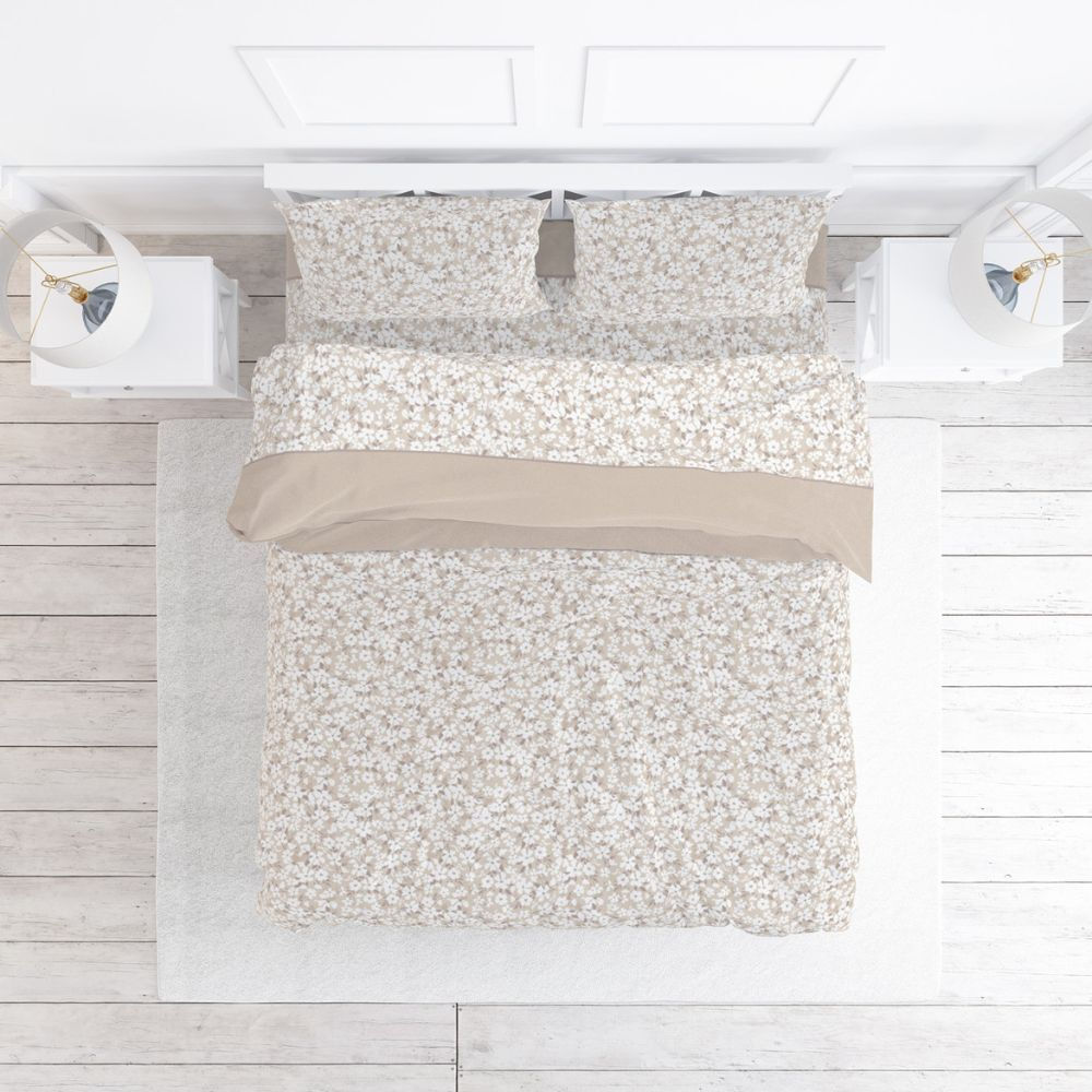 Σετ Σεντόνια King Size 270x275 2555 Φανέλλα Μπεζ