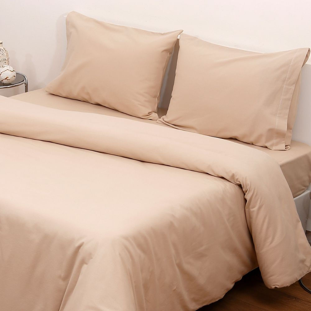 Σετ Σεντόνια King Size 270x275 3100 Φανέλλα Μπεζ Μπεζ