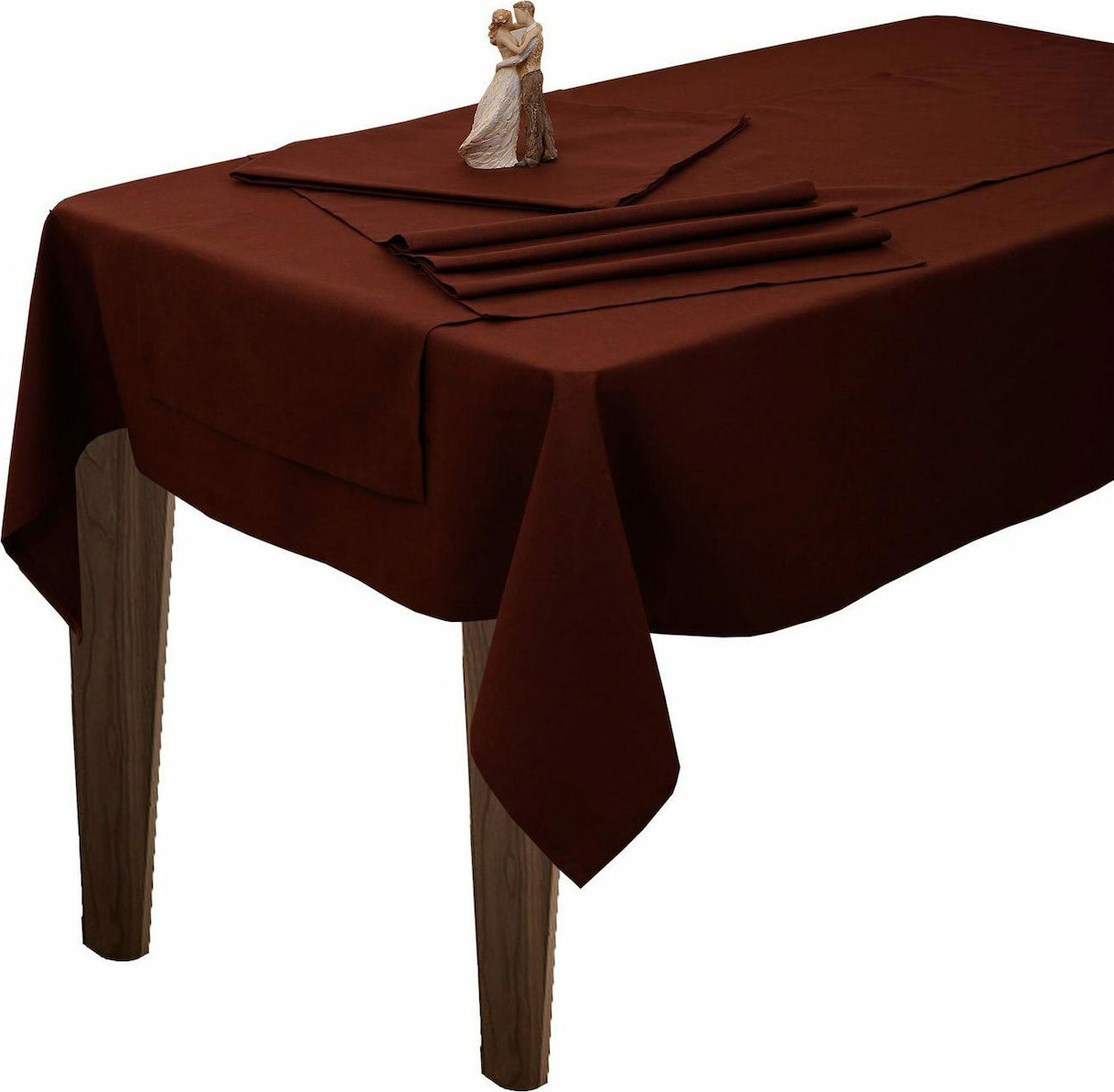 Τραπεζομάντηλο 160x160 Σάρα 3-Καφέ Καφέ