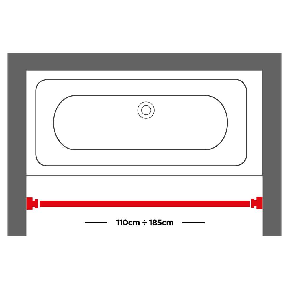 110-185 Ø 20 mm chrome βραχίονας μπάνιου πτυσσόμενος Sealskin