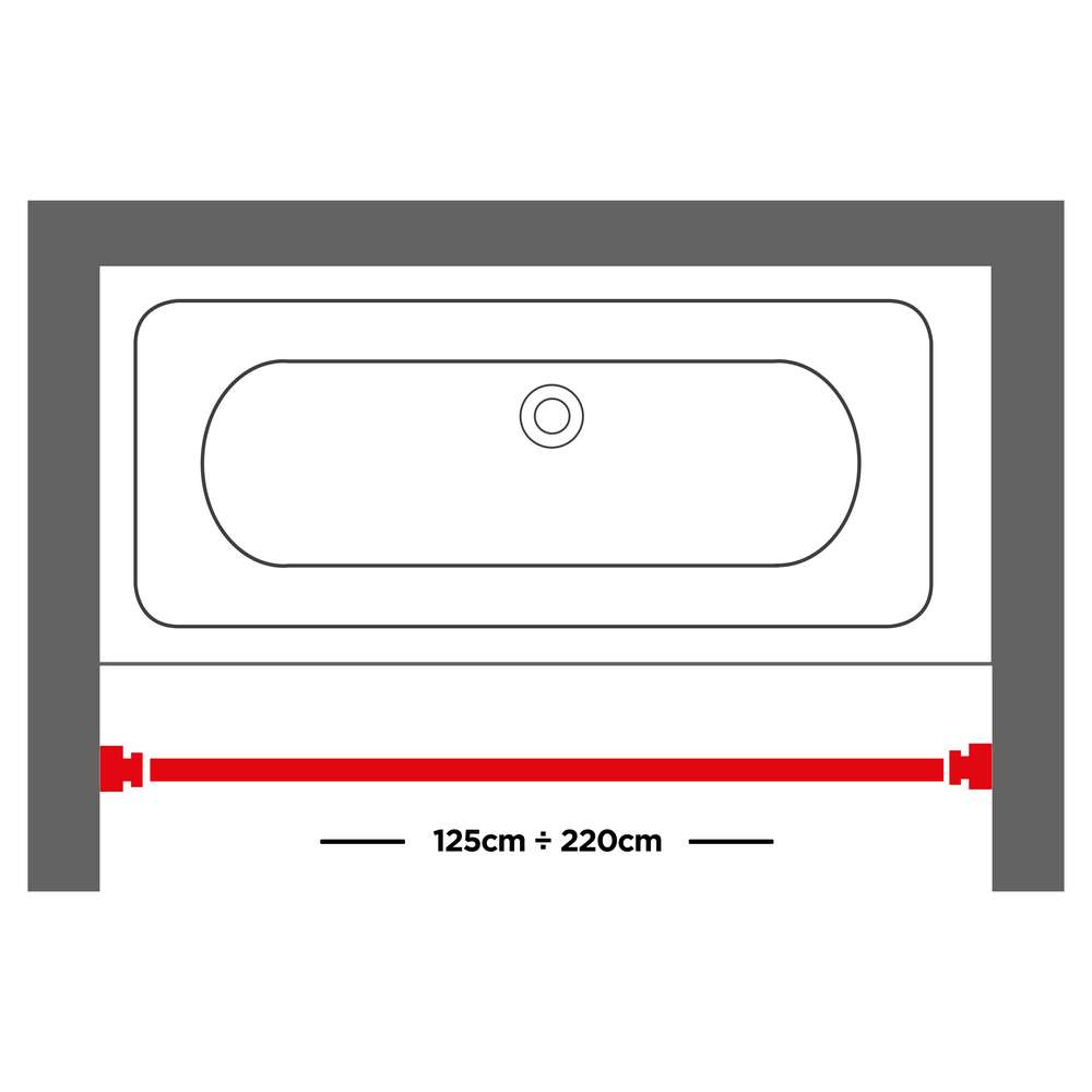 125-220 Ø 28 mm chrome βραχίονας μπάνιου πτυσσόμενος Sealskin