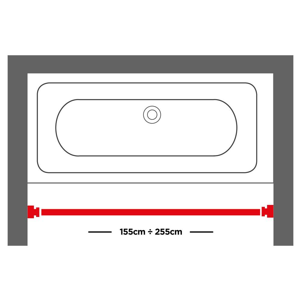 155-255 Ø 20 mm white βραχίονας μπάνιου πτυσσόμενος Sealskin