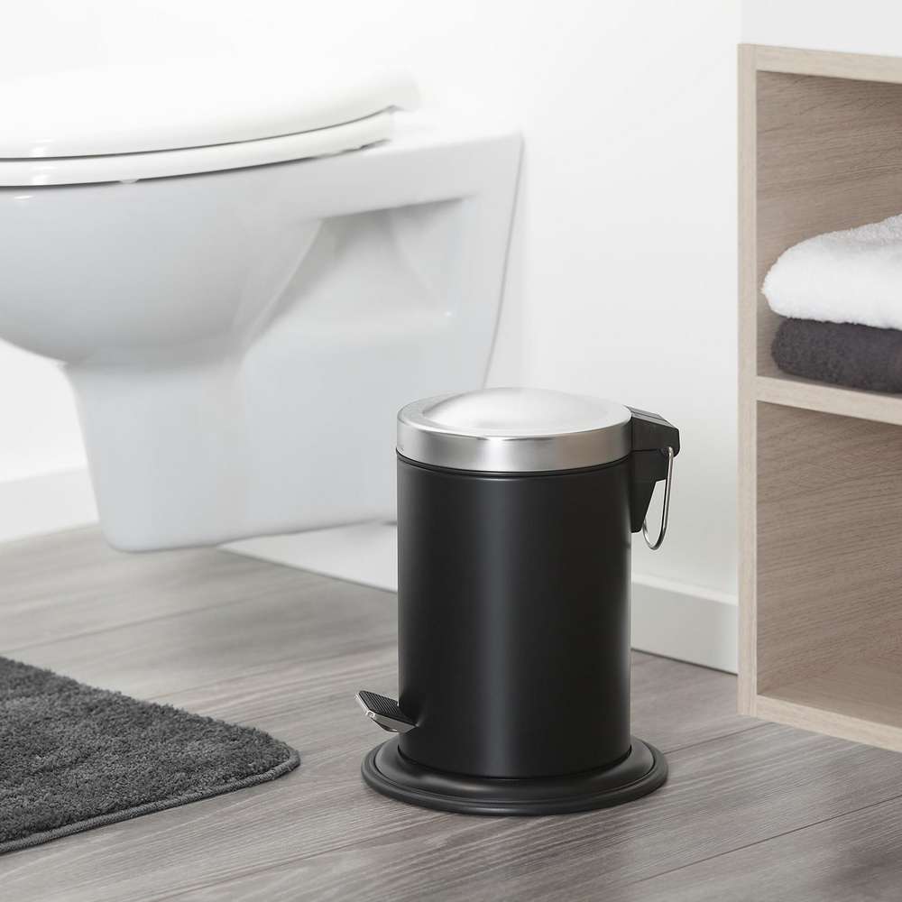 Acero κάδος απορριμμάτων μαύρος 3L Sealskin