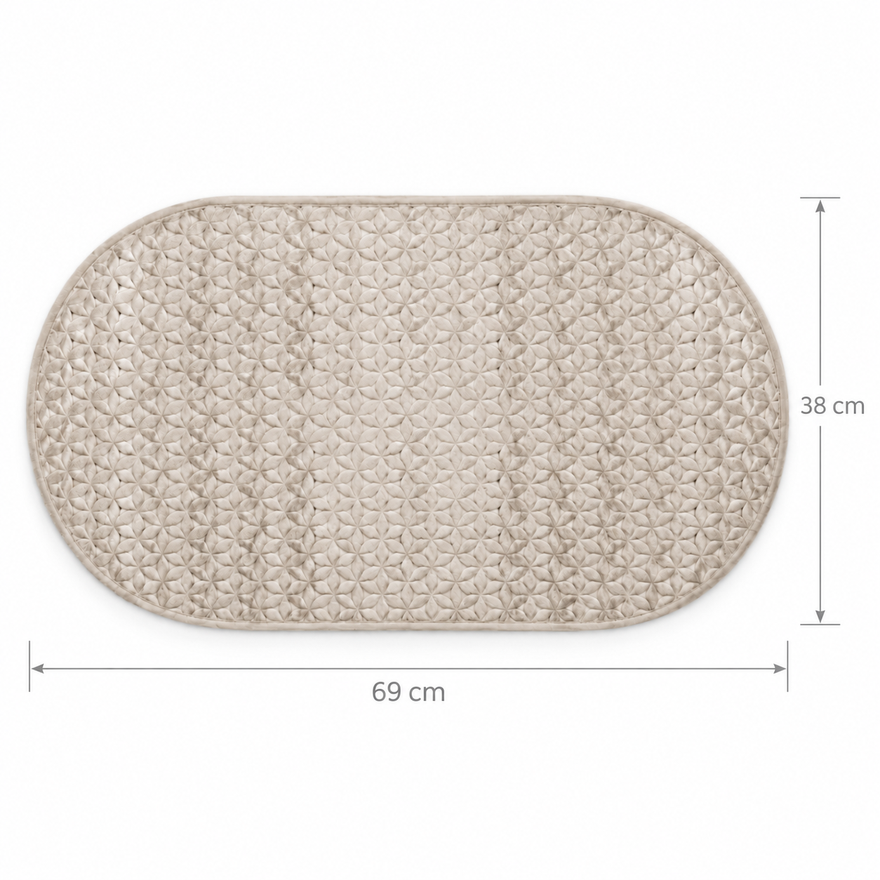 Αντιολισθητικό Πατάκι Μπάνιου Οβάλ 38x69cm Μπεζ MRShome