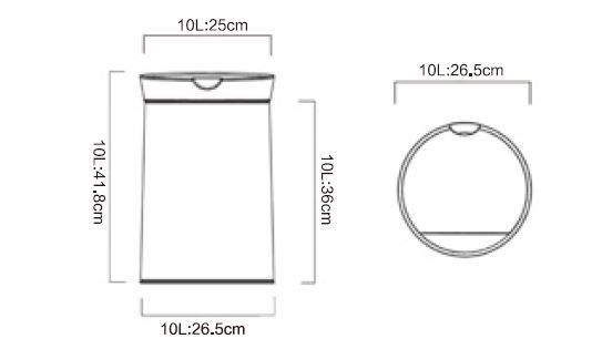 Αυτόματος Κάδος με Φωτοκύτταρο 10lt Κόκκινο Βουργουνδίας Ø26,5x41,8cm MRShome