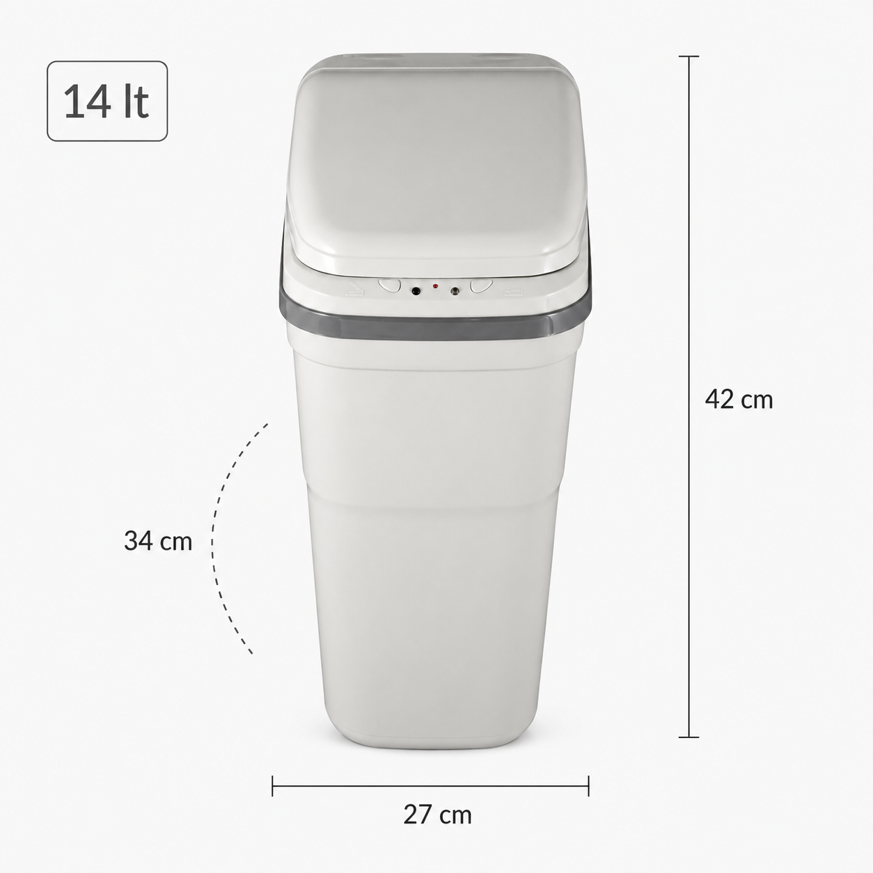 Αυτόματος Κάδος με Φωτοκύτταρο 14lt Γκρι 27x34x42cm MRShome