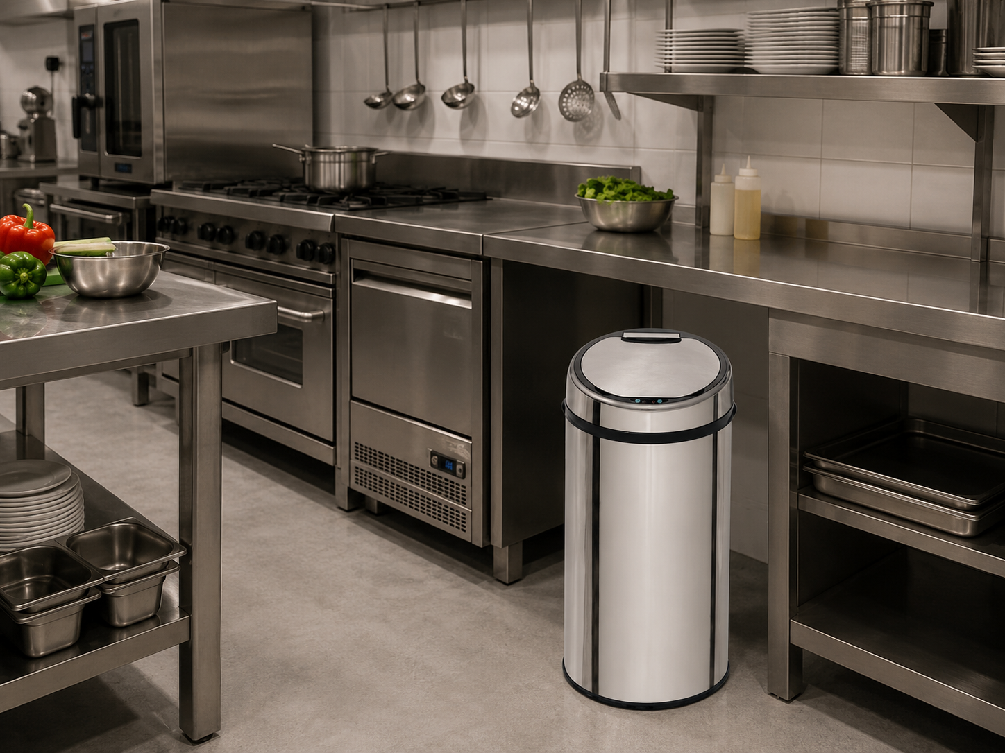 Αυτόματος Κάδος με Φωτοκύτταρο 58lt Inox Φ34.5x79.5cm MRShome