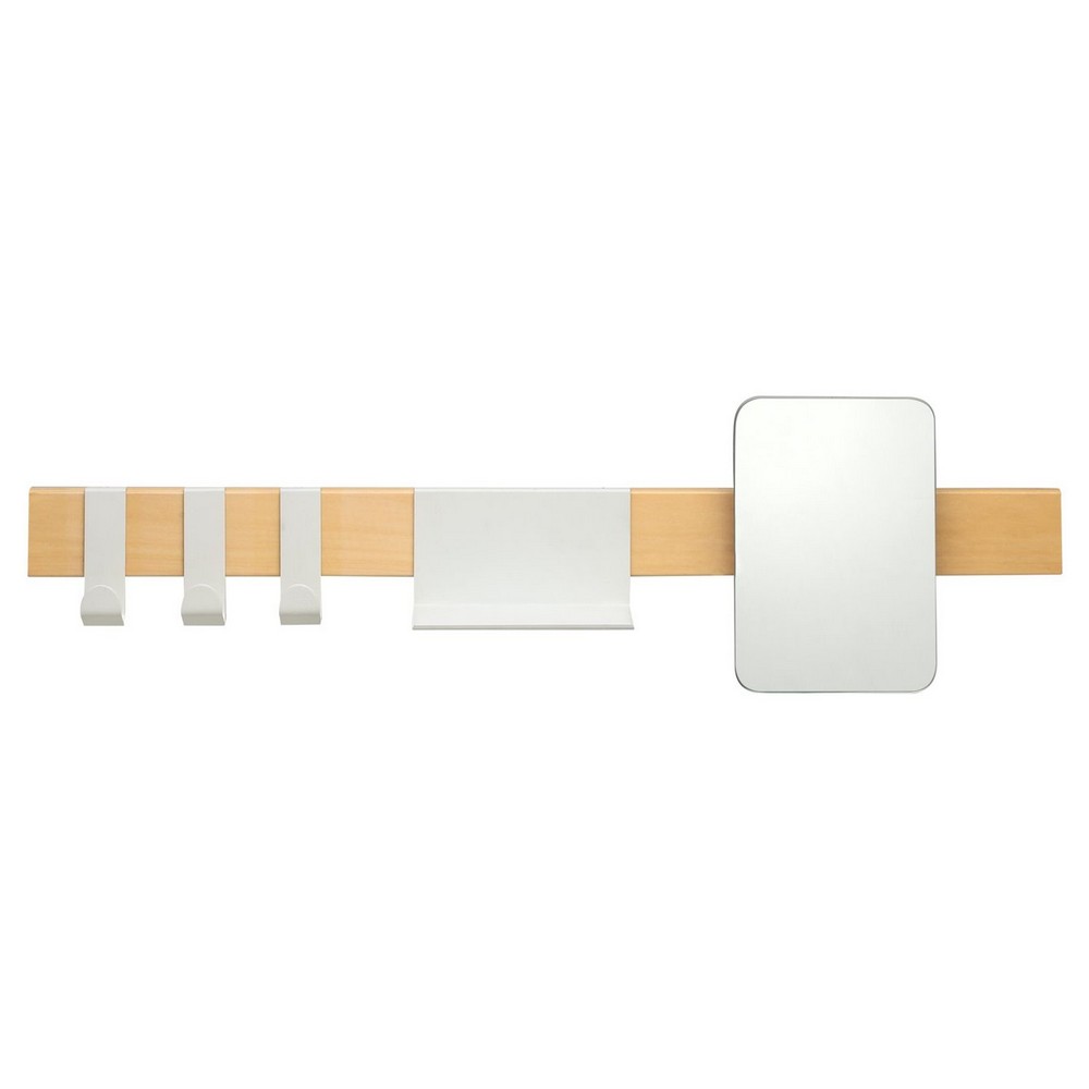 Κρεμάστρα Επιτοίχια Με Ράφι Και Καθρέπτη Sealskin Brix White
