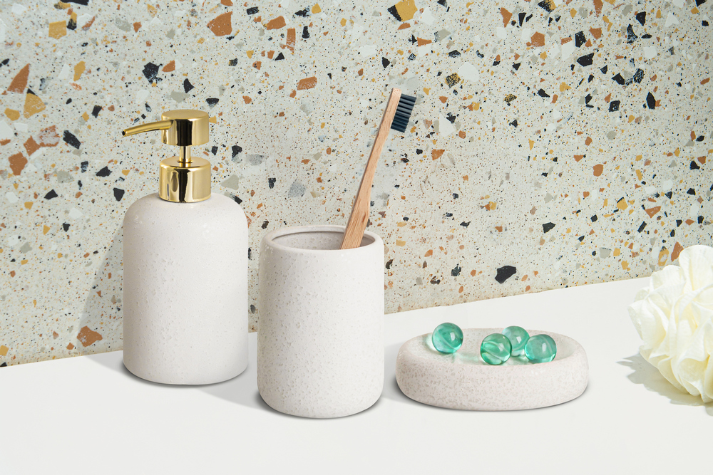 Δοχείο Κρεμοσάπουνου BONITA Stoneware Λευκό 400ml AWD02191912
