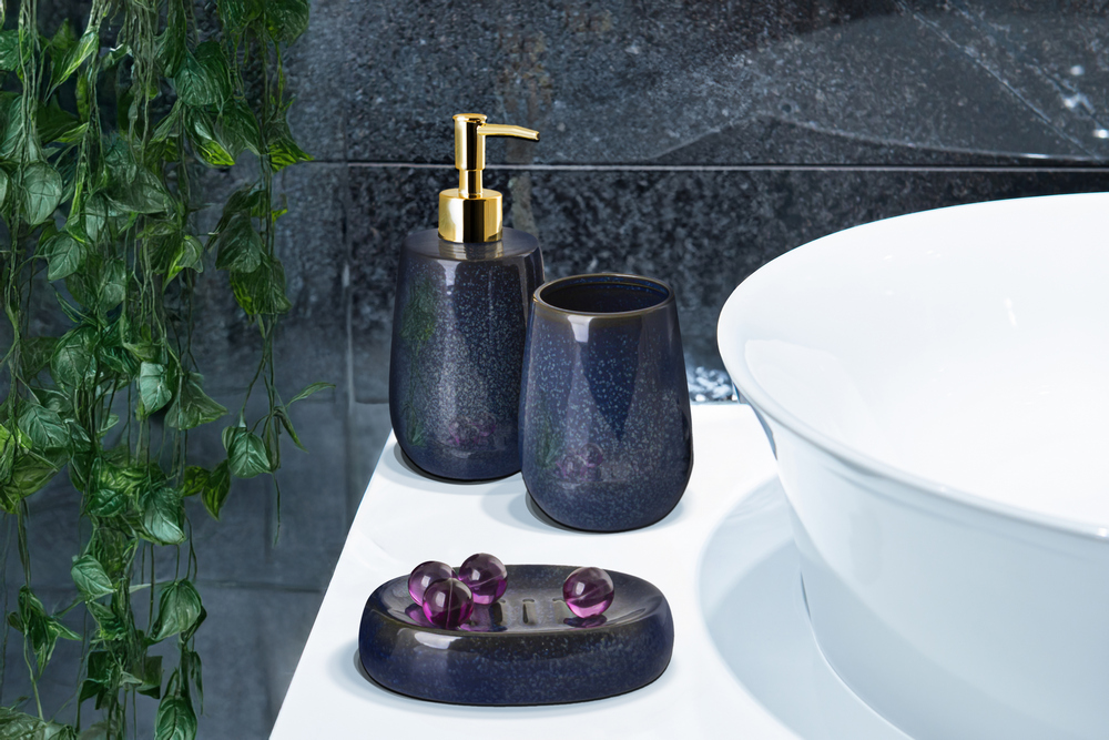 Δοχείο Κρεμοσάπουνου FRIKI Stoneware navy blue 450ml AWD02191920