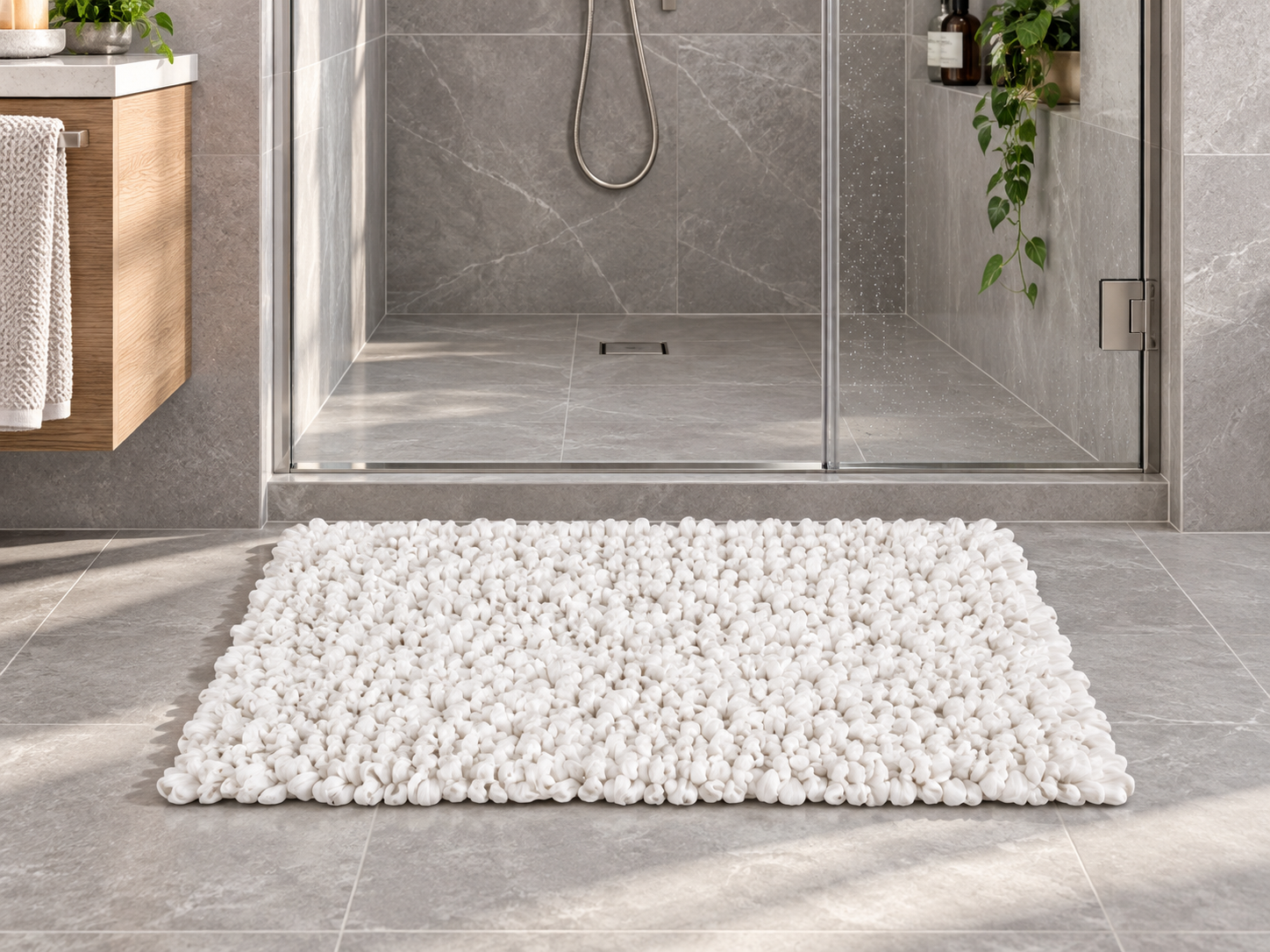 EVORA Χειροποίητο Πατάκι 50x70cm Λευκό C13 Mrshome