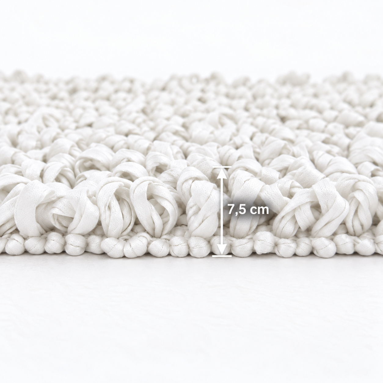 EVORA Χειροποίητο Πατάκι 50x70cm Λευκό C13 Mrshome