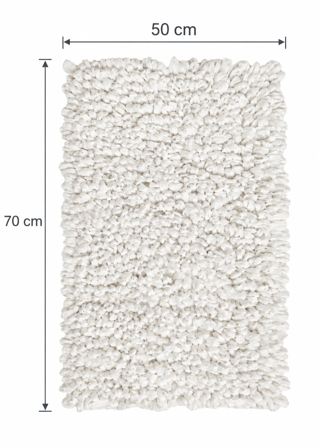 EVORA Χειροποίητο Πατάκι 50x70cm Λευκό C13 Mrshome