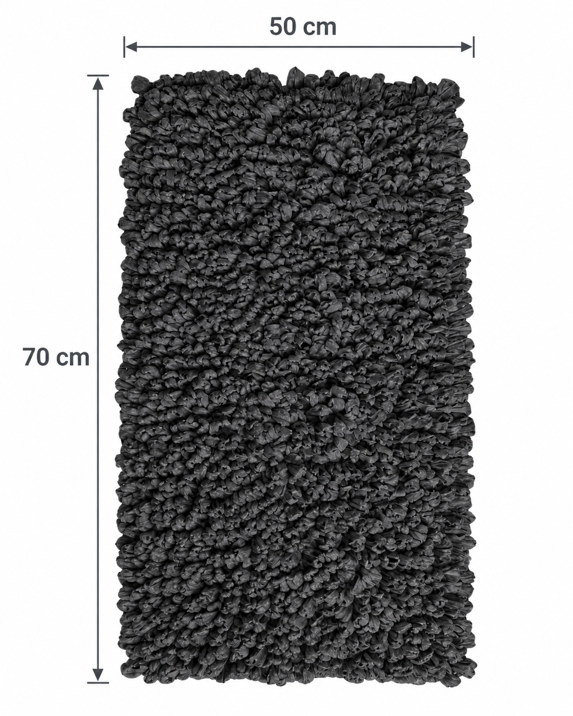 EVORA Χειροποίητο Πατάκι 50x70cm Μαύρο C12 Mrshome