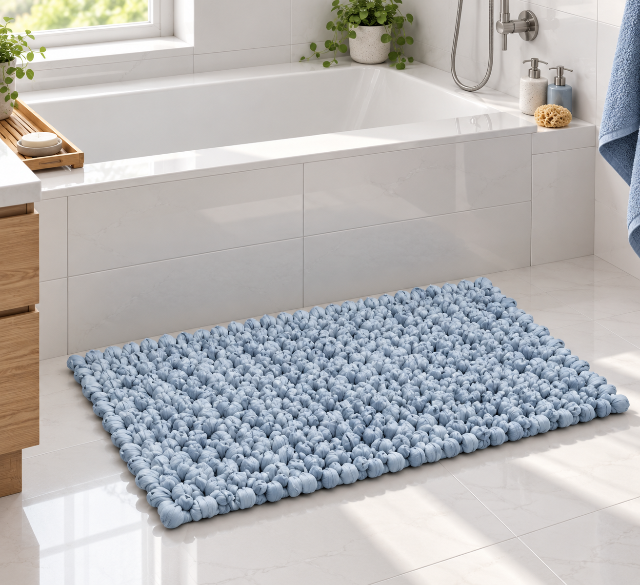 EVORA Χειροποίητο Πατάκι 50x70cm Πέρλα C38 Mrshome