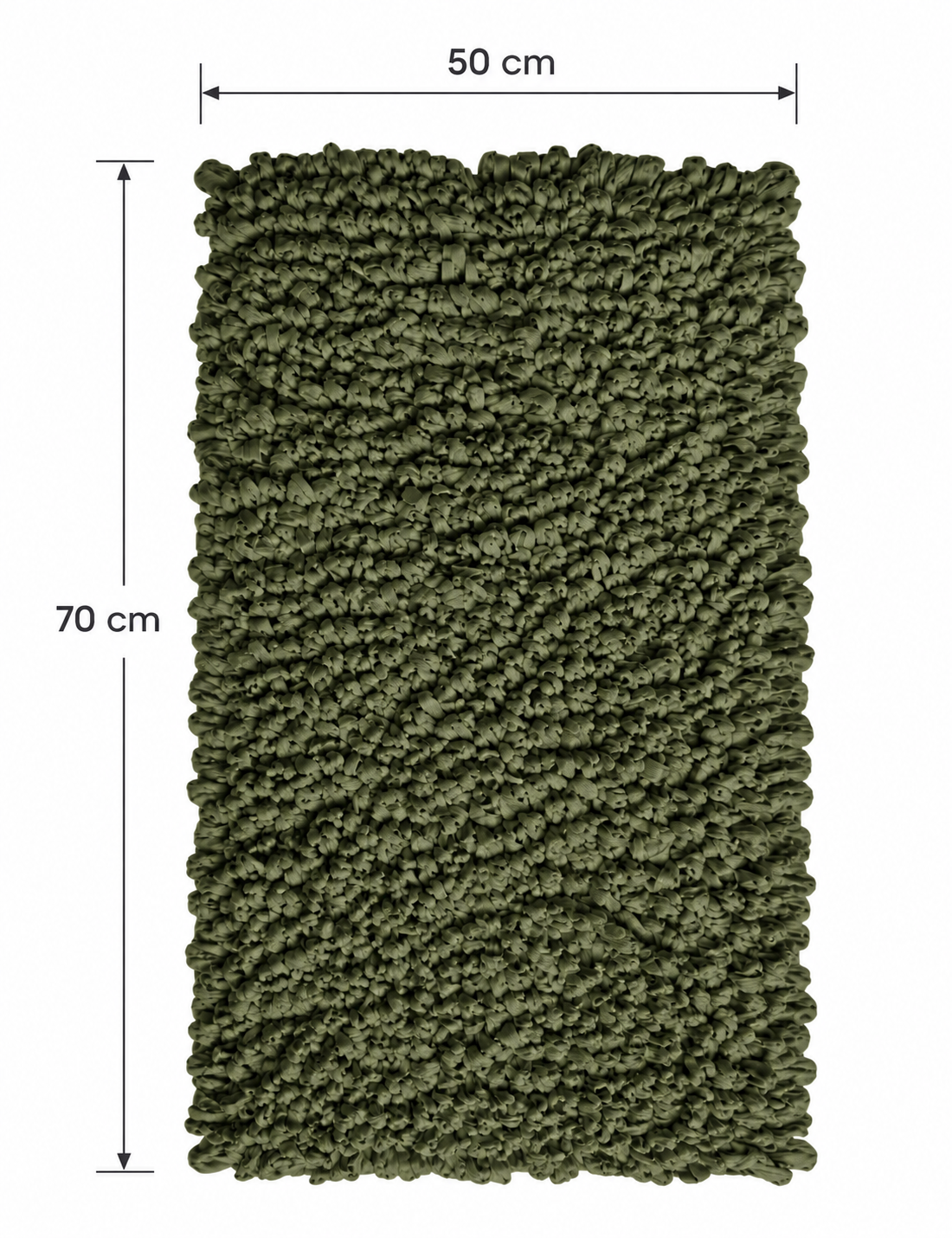 EVORA Χειροποίητο Πατάκι 50x70cm Πράσινο C10 Mrshome
