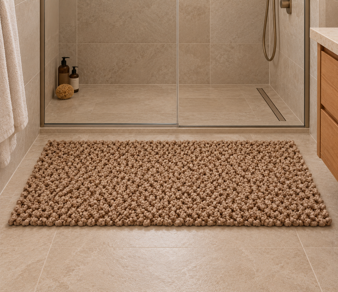 EVORA Χειροποίητο Πατάκι 60x120cm Camel C06 Mrshome