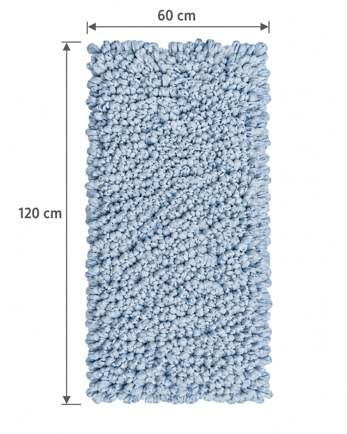 EVORA Χειροποίητο Πατάκι 60x120cm Γαλάζιο C05 Mrshome