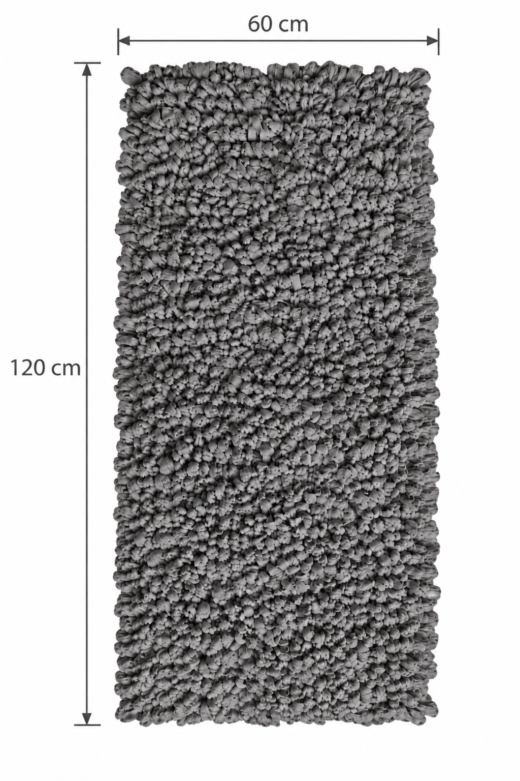 EVORA Χειροποίητο Πατάκι 60x120cm Γκρι Σκούρο C15 Mrshome