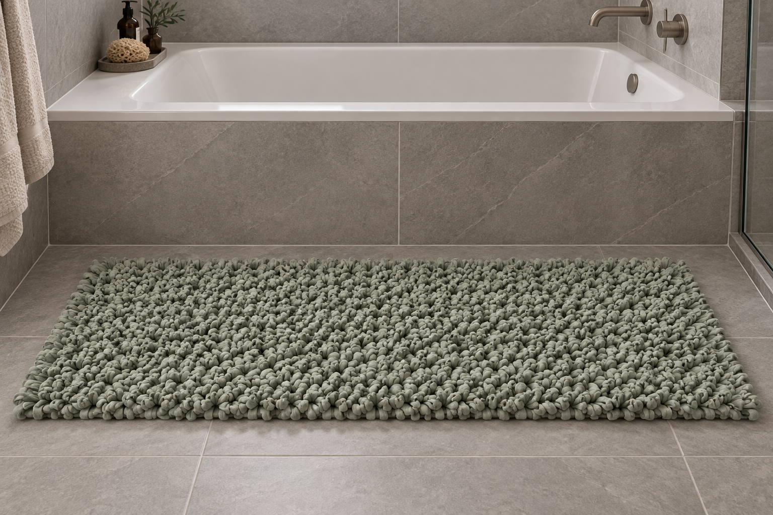 EVORA Χειροποίητο Πατάκι 60x120cm Jade C39 Mrshome