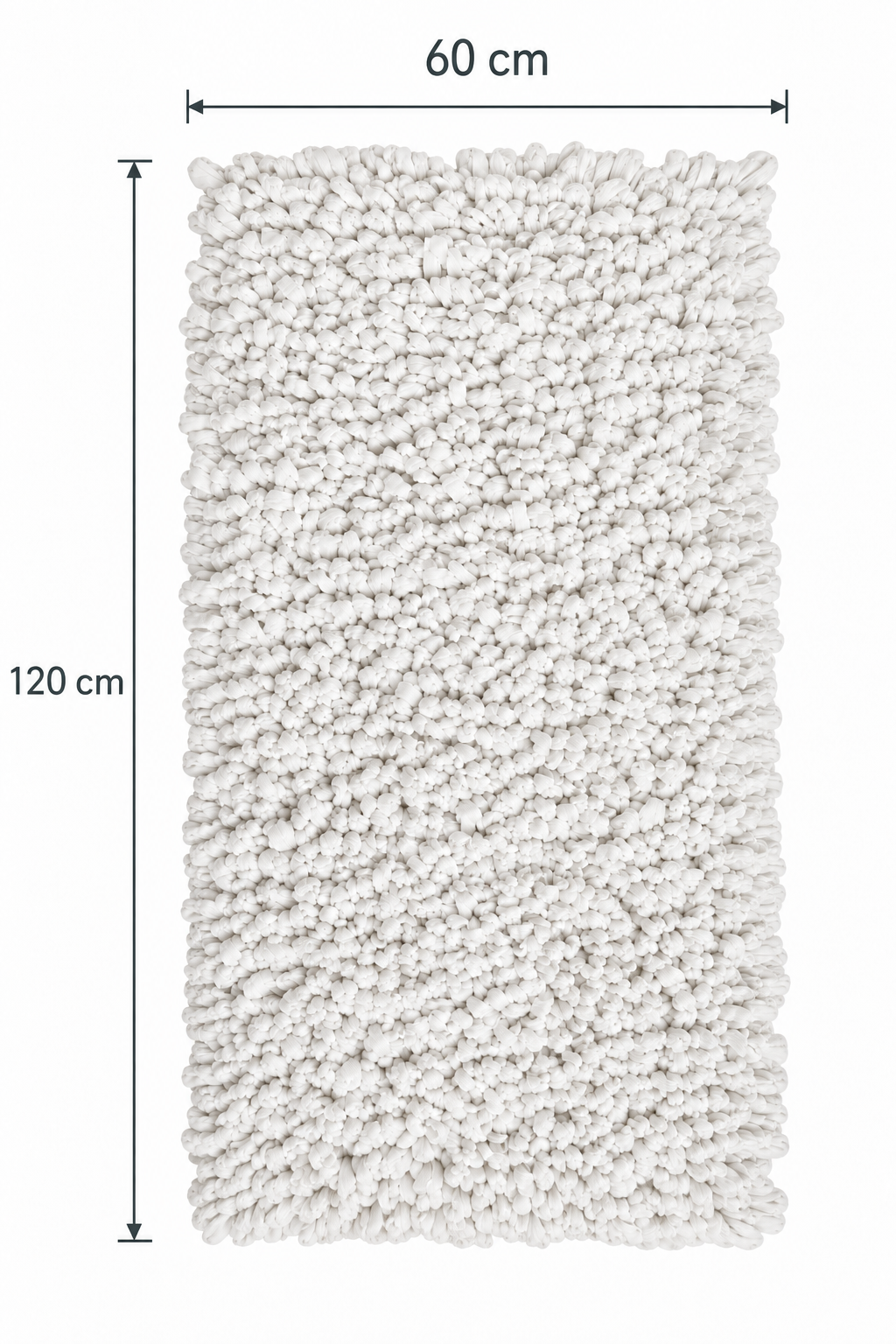 EVORA Χειροποίητο Πατάκι 60x120cm Λευκό C13 Mrshome
