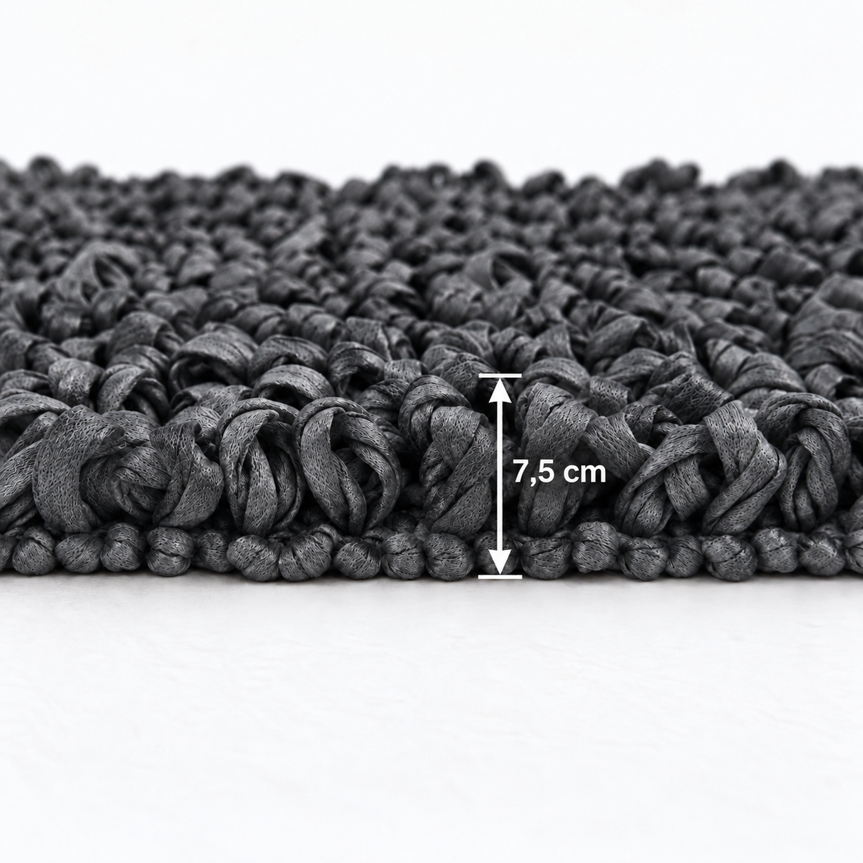 EVORA Χειροποίητο Πατάκι 60x120cm Μαύρο C12 Mrshome