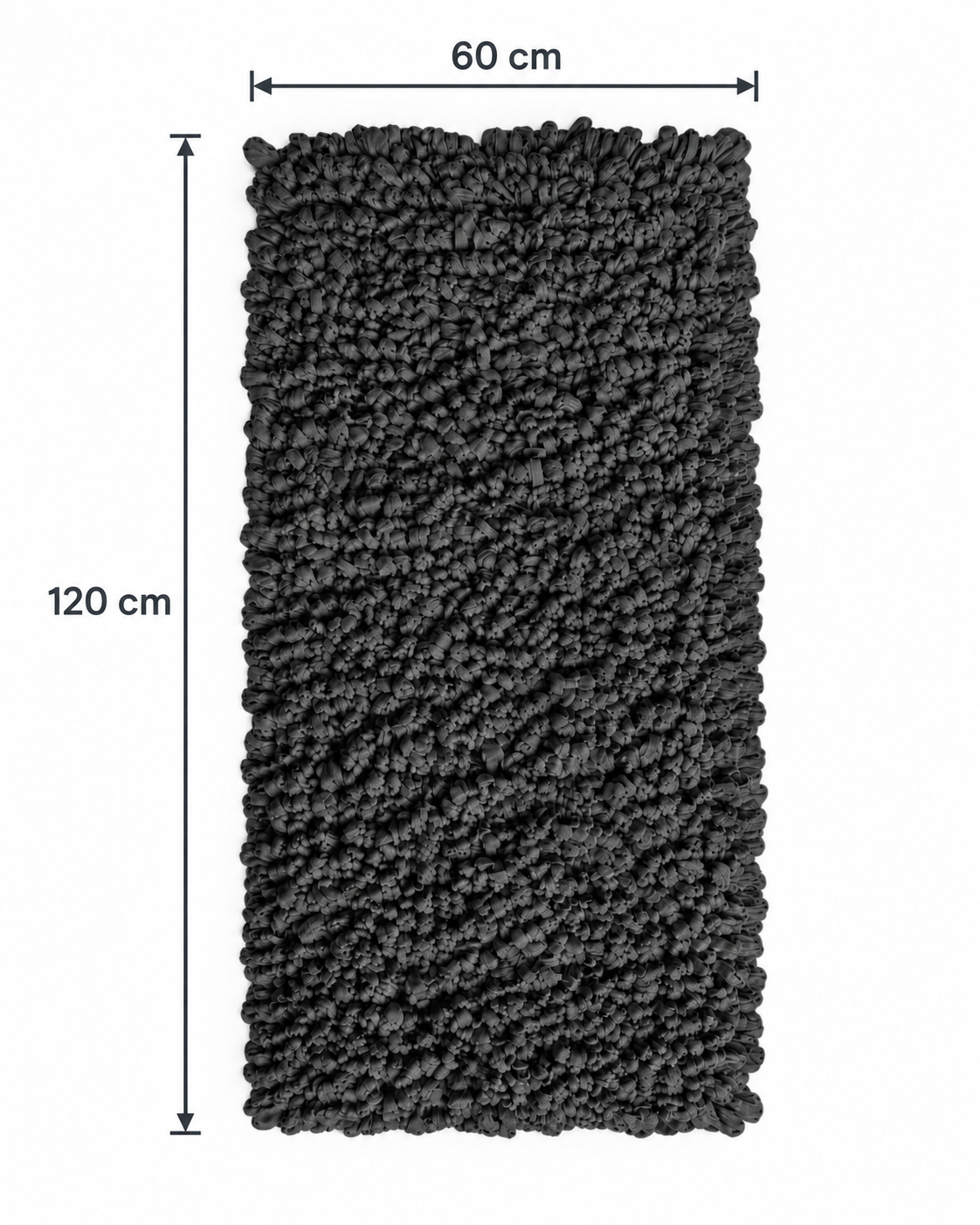 EVORA Χειροποίητο Πατάκι 60x120cm Μαύρο C12 Mrshome