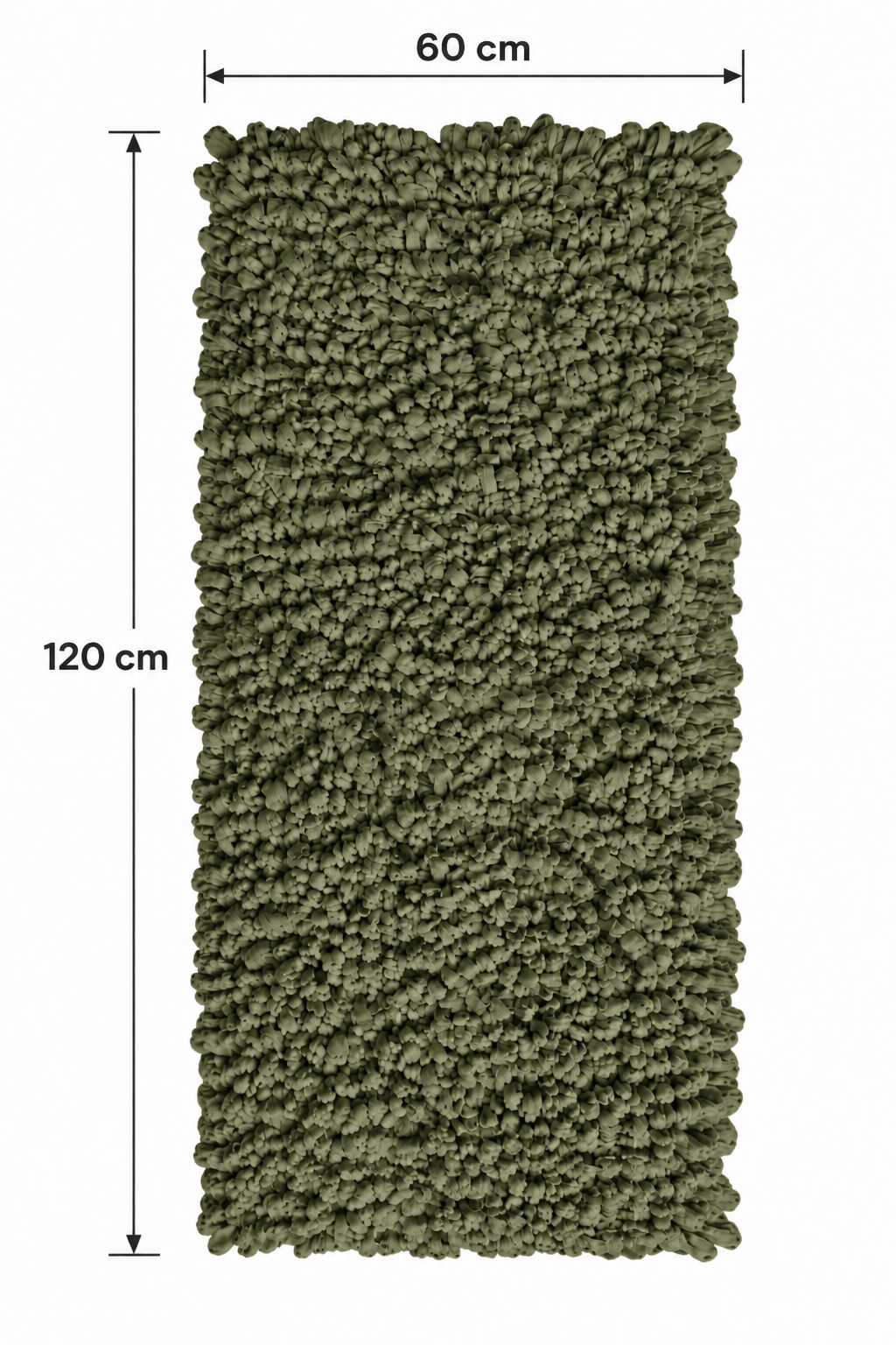 EVORA Χειροποίητο Πατάκι 60x120cm Πράσινο C10 Mrshome