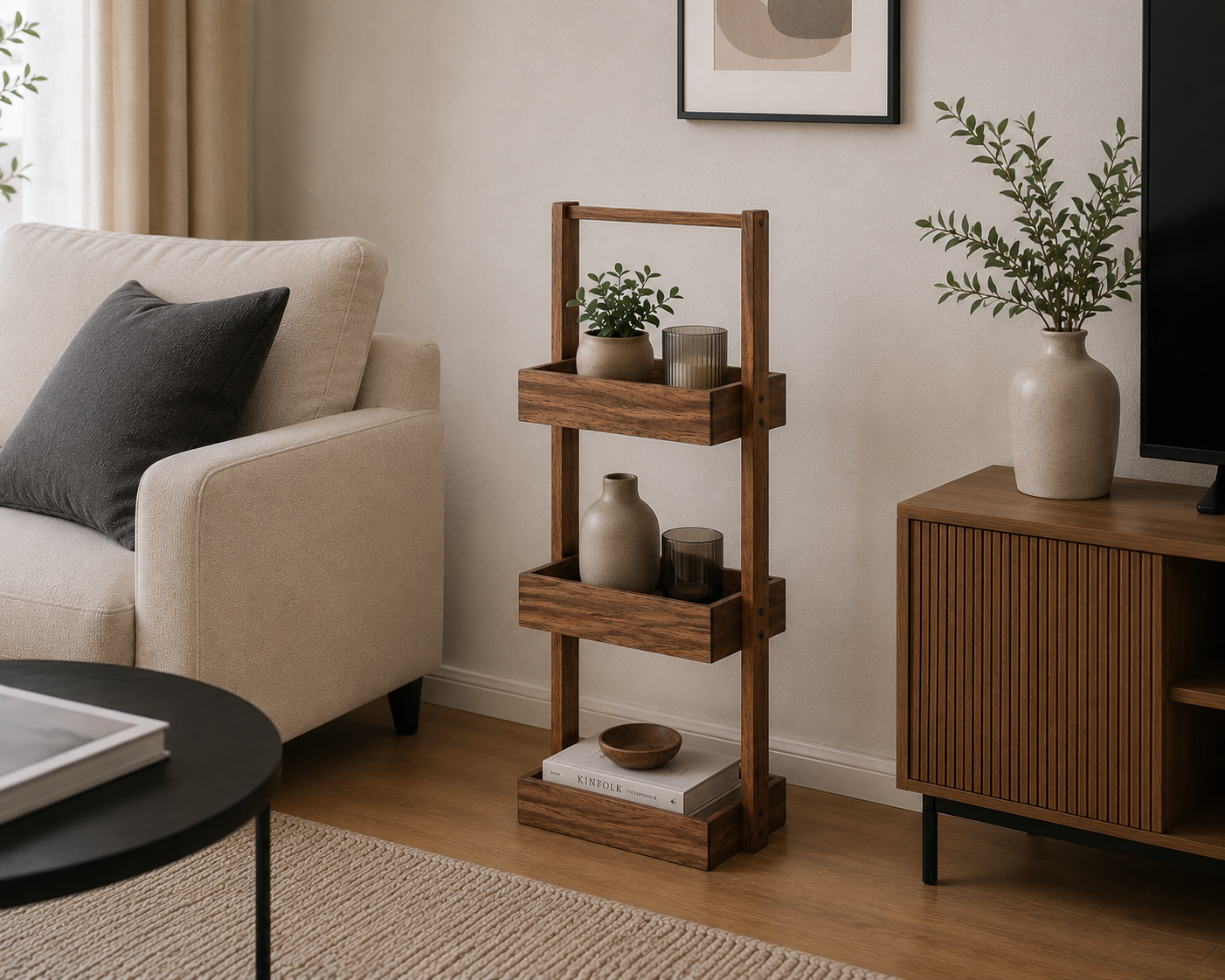 Έπιπλο MDF με 3 Ράφια 26x17x70cm Καφέ MRShome