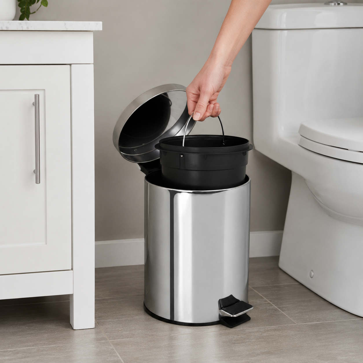 Κάδος Απορριμμάτων 5lt Inox Φ20x27cm MRShome