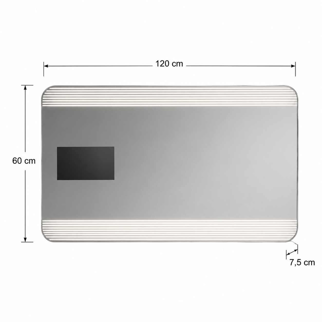 Καθρέπτης με LCD Οθόνη και Φωτισμό 120x7.5x60cm MRShome