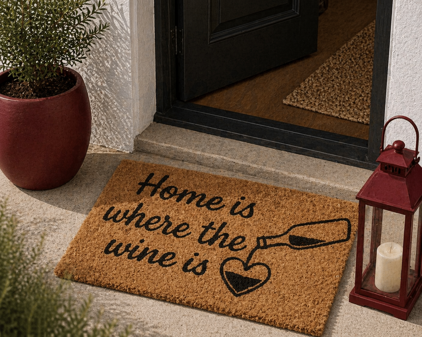 Πατάκι Εισόδου 59x39cm ''Home is where the wine is'' MRShome