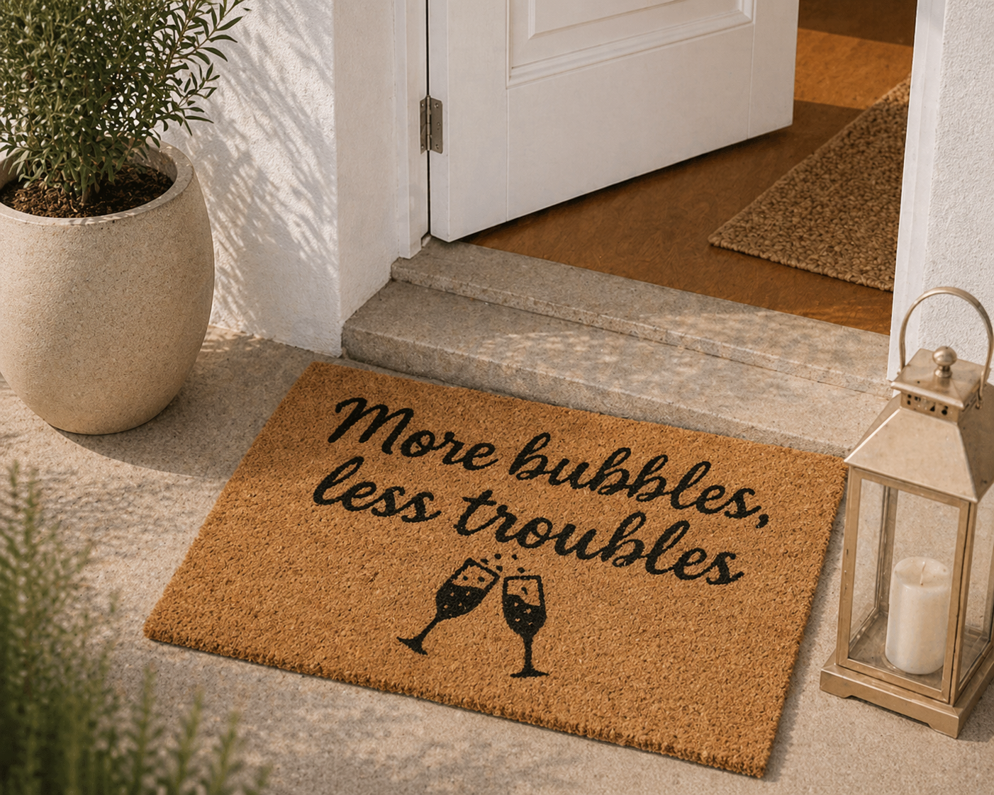 Πατάκι Εισόδου 59x39cm ''More bubbles, less troubles'' MRShome
