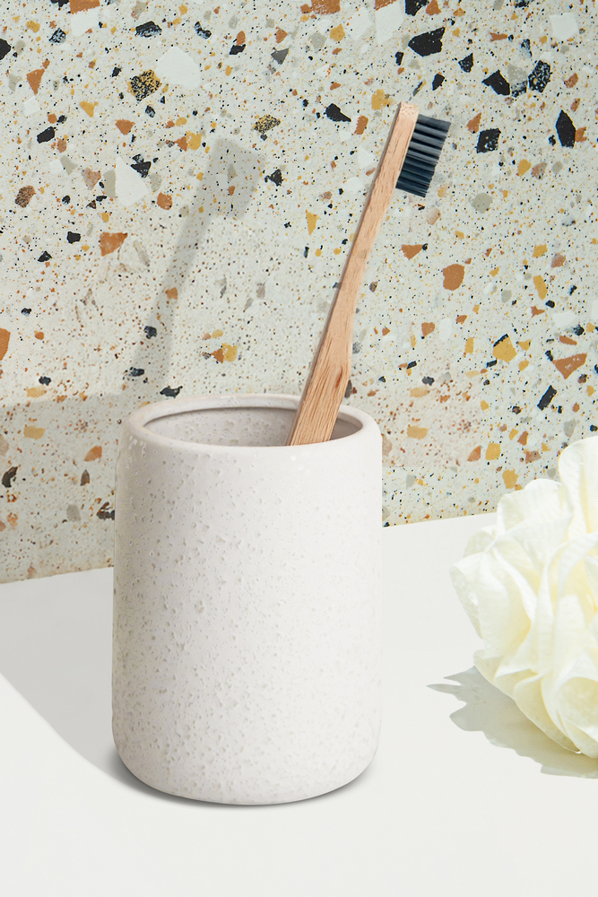 Ποτήρι Οδοντόβουρτσας BONITA Stoneware Λευκό Φ7.8x11.8cm 360ml AWD02191913