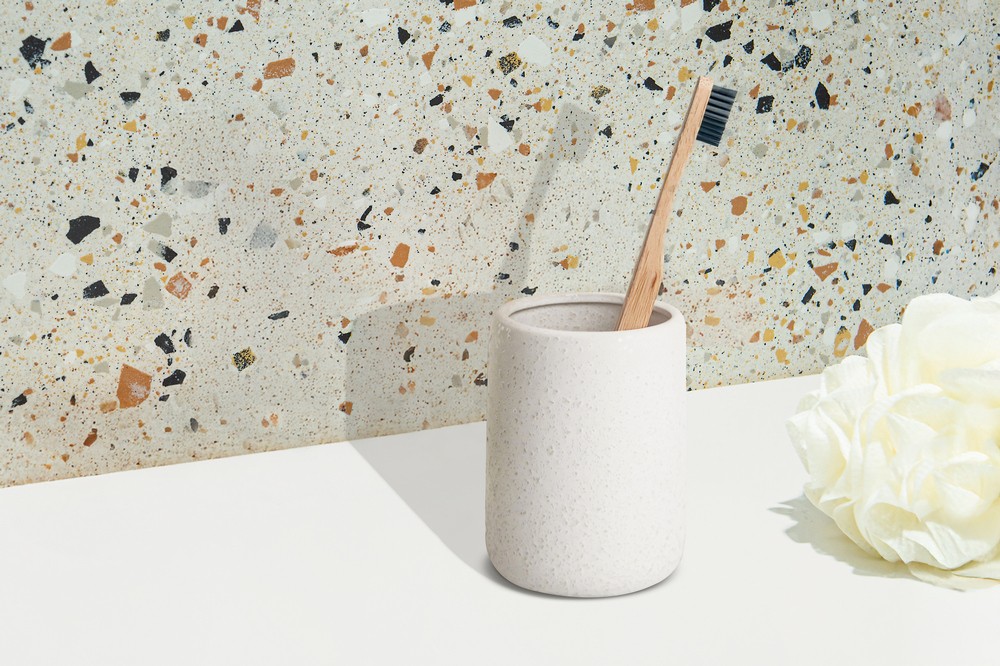 Ποτήρι Οδοντόβουρτσας BONITA Stoneware Λευκό Φ7.8x11.8cm 360ml AWD02191913