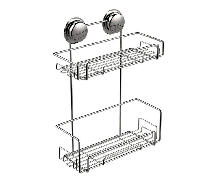 Ράφι διπλό με βεντούζες 30cm chrome Sealskin Elementals