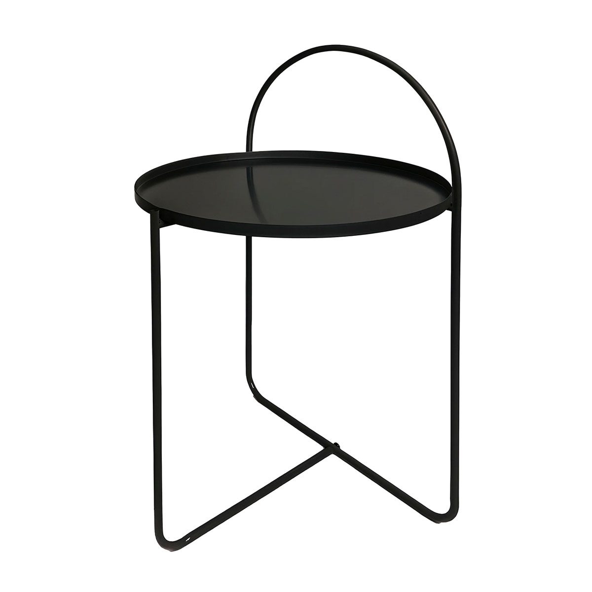Side Table Μεταλλικό Φ40x65cm Black MRShome