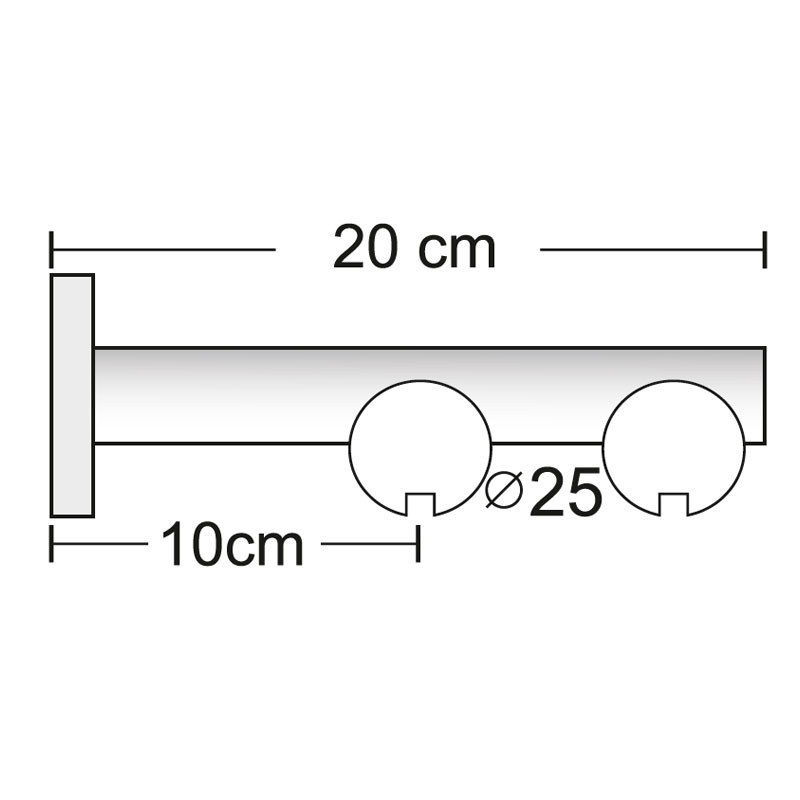 Σιδηρόδρομος Toledo Φ25mm Λευκός Διπλός 200cm MRShome