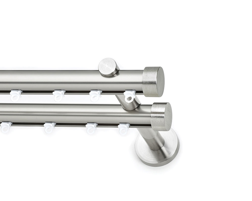 Σιδηρόδρομος Toledo Φ25mm Νίκελ Σατινέ Διπλός 240cm MRShome