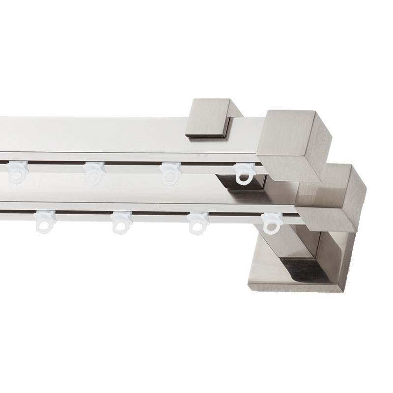 Σιδηρόδρομος Valencia 20x20mm Νίκελ Σατινέ Διπλός 160cm MRShome